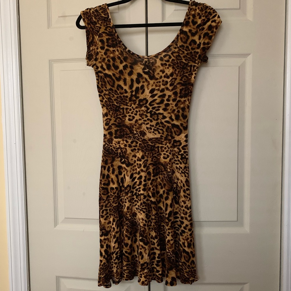 Snap animal print dress